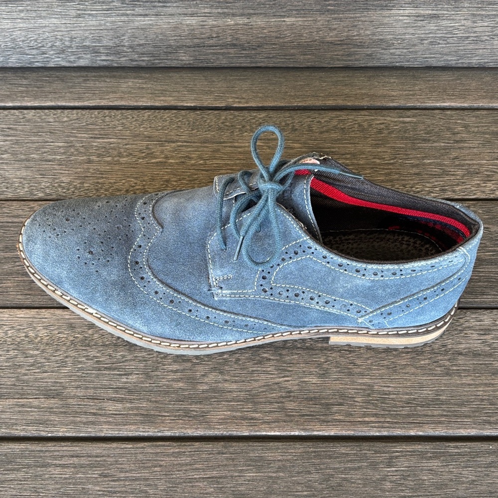 Ben Sherman Men’s Blue Suede Oxfords 9.5 - Picture 6 of 8